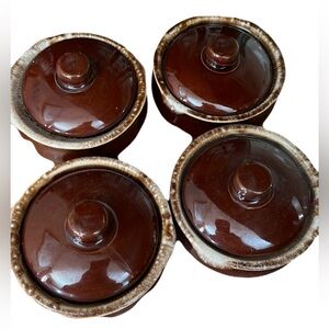 4 Vintage McCoy 340 Bean Pots with Lids